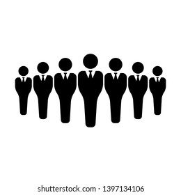 Business people icon vector male group of persons symbol avatar for business management team in flat color glyph pictogram illustration