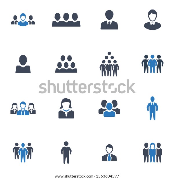 Business People Icons Blue Version Stock Vector (Royalty Free) 1563604597