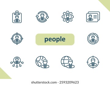 Business people icons. Businessman, man, people, job, career vector icon set