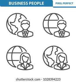 Business People Icons. Professional, pixel perfect icons optimized for both large and small resolutions. EPS 8 format. 5x size for preview.