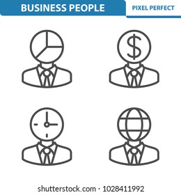 Business People Icons. Professional, pixel perfect icons optimized for both large and small resolutions. EPS 8 format. 5x size for preview.