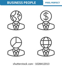 Business People Icons. Professional, pixel perfect icons optimized for both large and small resolutions. EPS 8 format. 5x size for preview.