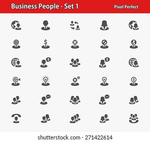 Business People Icons. Professional, pixel perfect icons optimized for both large and small resolutions. EPS 8 format.