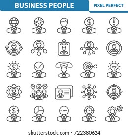 Business People Icons. Professional, pixel perfect icons optimized for both large and small resolutions. EPS 8 format. 2x size for preview.