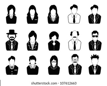 business people icons set