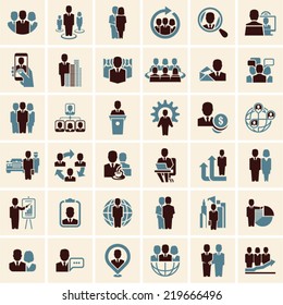 business people icons set