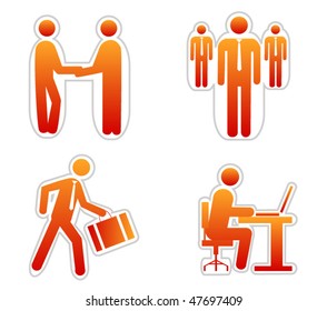 business people icons set