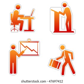 business people icons set