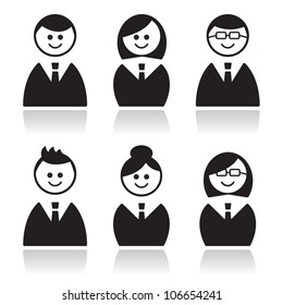Business people icons set, avatars