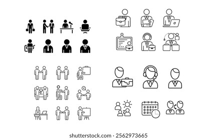 Business People Icons Set for Business and Corporate vector art on white