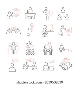 Business people icons set. Business people pack symbol vector elements for infographic web