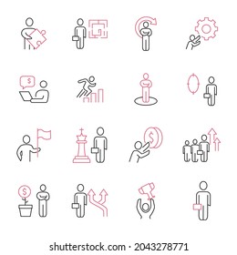 Business People icons set. Business People pack symbol vector elements for infographic web