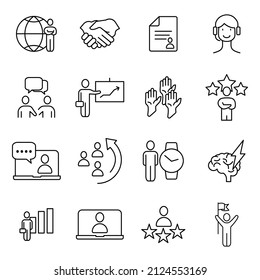 Business people icons set. Business people pack symbol vector elements for infographic web