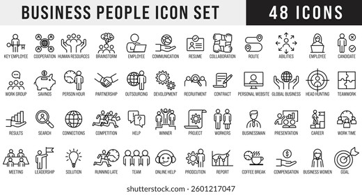 Business People Icons Set, Professional Avatar Icons, Corporate Team Symbols, Businessman Silhouette, Executive Figures, Employee Icons, Office Worker Icons, Leadership, Vector Business Symbols