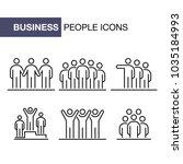 Business people icons set simple line flat illustration.