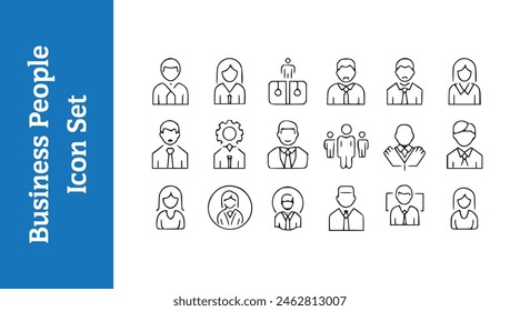 Conjunto de iconos de Personas de negocios con colecciones de Vector. 