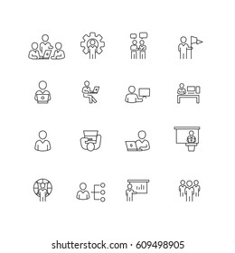 Business and people icons set,Vector