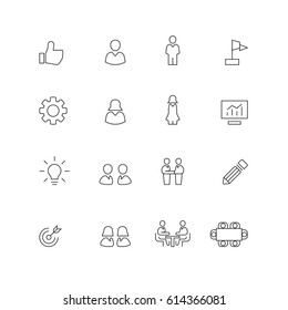 Business and people icons set,Vector