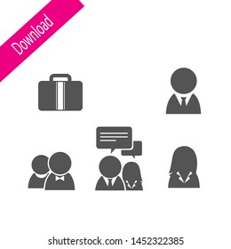 Business and people icons set,Vector - Vector