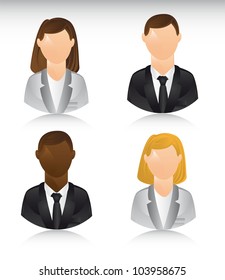 business people icons with shadow. vector illustration