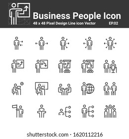 Business People Icons , Symbol Perfect Design Simple Set For Using In Web site Infographics Logo Report , Line Icon Vector illustration 
