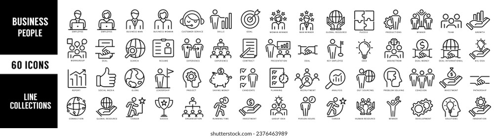 Business People icons. Teamwork in business management icon. Vector illustration