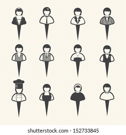 Business people icons, Women