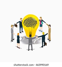 business people idea creative isometric concept