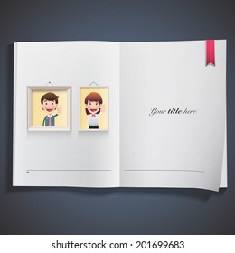 Business people inside frame over white background 