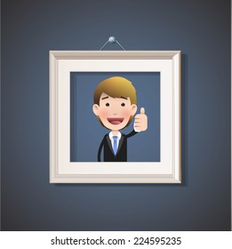 Business people inside framework