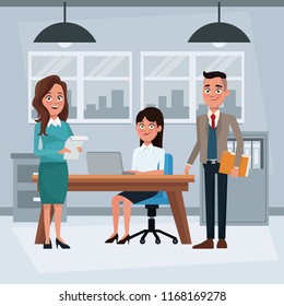 Business people inside office