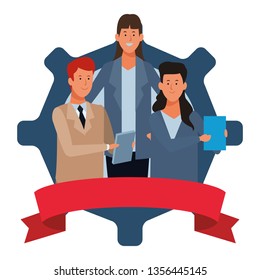 business people into a gear