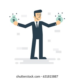 Business people are investing. Vector illustration of a flat design.
