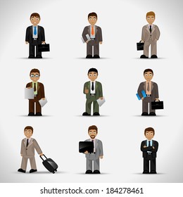 Business People - Isolated On Gray Background - Vector Illustration, Graphic Design Editable For Your Design