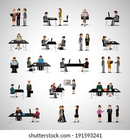 Business People - Isolated On Gray Background - Vector Illustration, Graphic Design Editable For Your Design  
