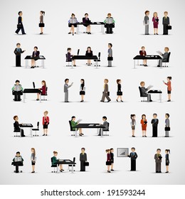 Business People - Isolated On Gray Background - Vector Illustration, Graphic Design Editable For Your Design  