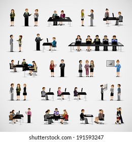 Business People - Isolated On Gray Background - Vector Illustration, Graphic Design Editable For Your Design  