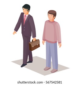 Business people isometric 3d vector figures. Vector illustration