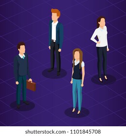 business people isometric avatars