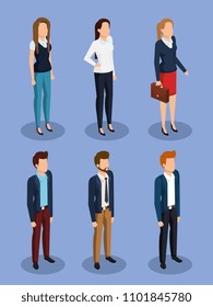 business people isometric avatars