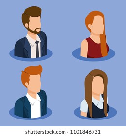business people isometric avatars