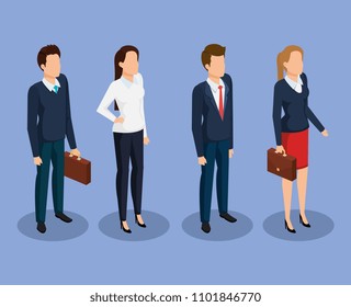 business people isometric avatars