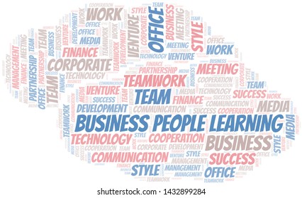 Business People Learning word cloud. Collage made with text only.