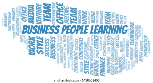 Business People Learning word cloud. Collage made with text only.