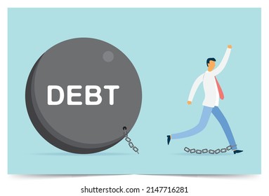 Business people liberate from debt, Vector illustration design