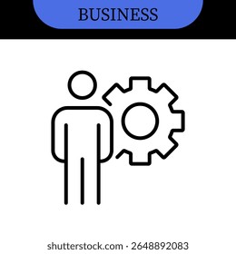 Business People Line Editable Icons set. Vector illustration in modern thin line style of business related icons: research, meeting, business communication, male and female avatars, team structure
