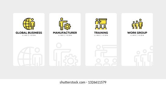 BUSINESS PEOPLE LINE ICON SET