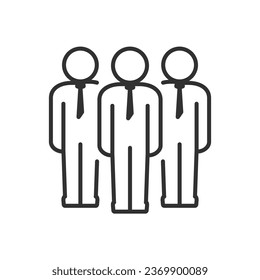 Business people, linear icon. People wearing a tie. Corporate culture. Line with editable stroke