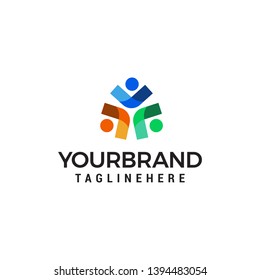 business people logo design concept template vector