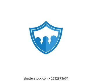 Business people logo secure shield vector 